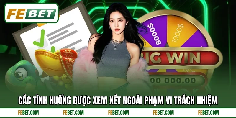 Các tình huống được xem xét ngoài phạm vi trách nhiệm